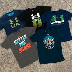 Bundle of five Under Armour, size 7 tshirts